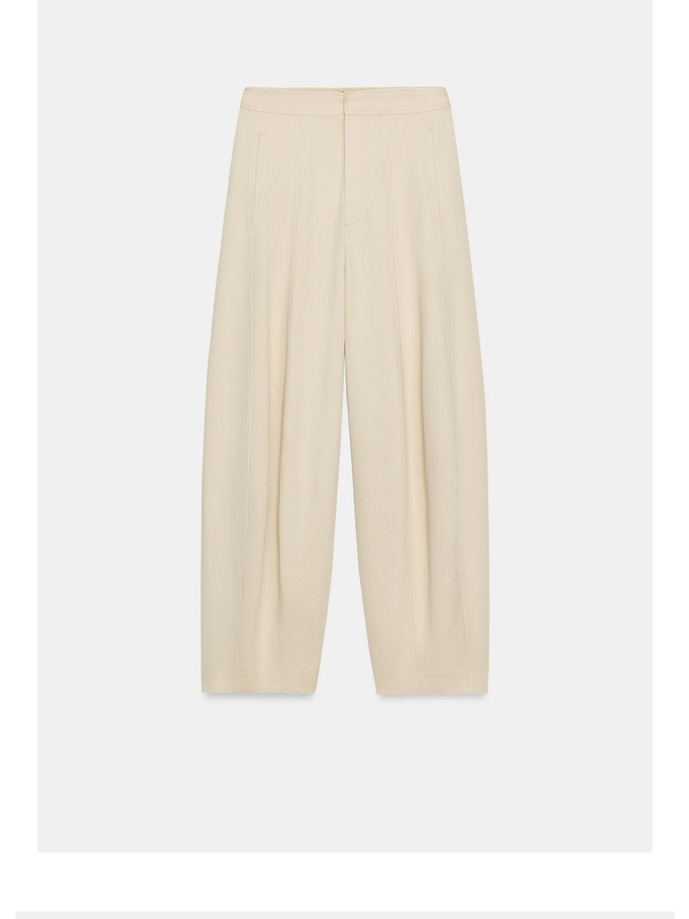 Zara Wide-Leg Cream Trousers with High Waist